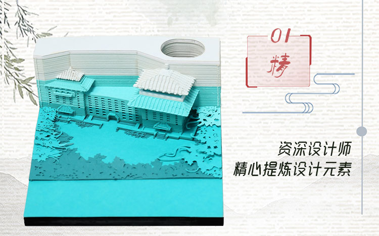 3d建筑模型便簽紙